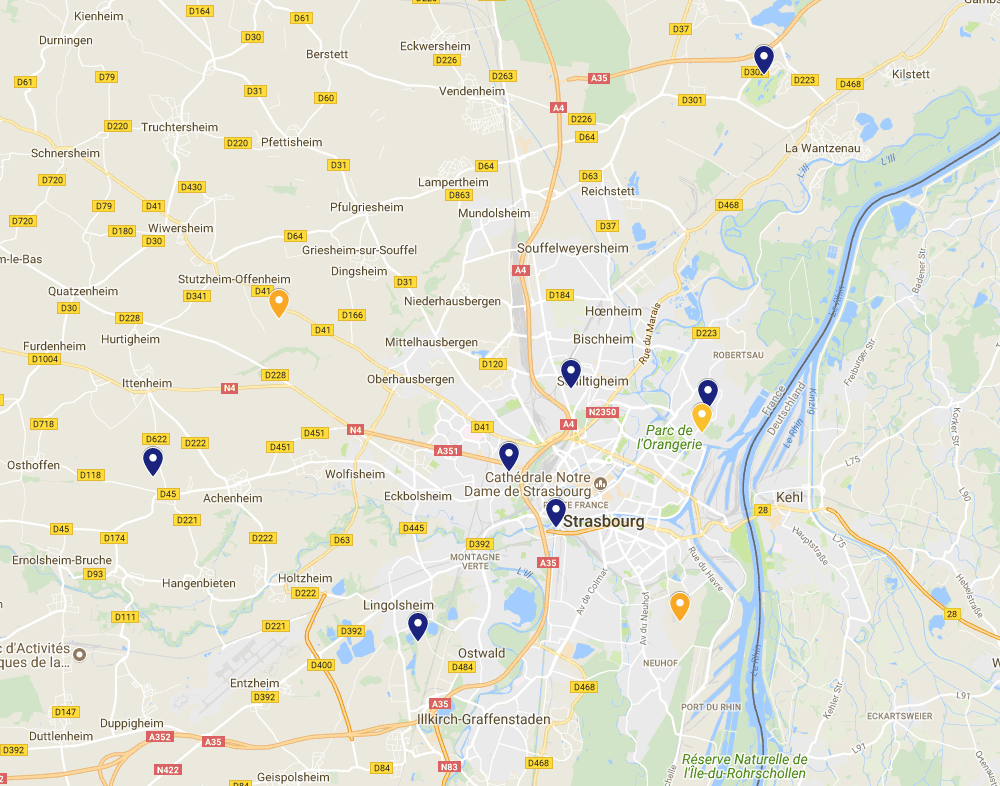 Image de la carte des décheteries de l'Eurométropole de Strasbourg
